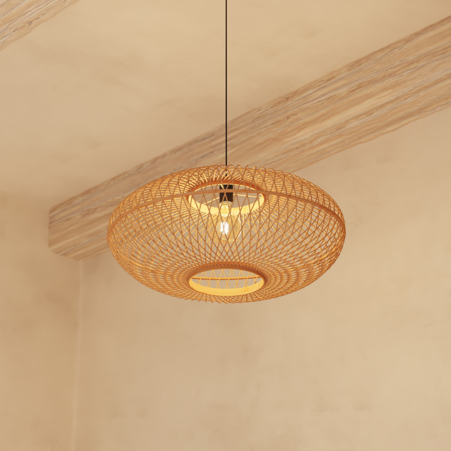 Suspension arrondie bambou tressé LOREN