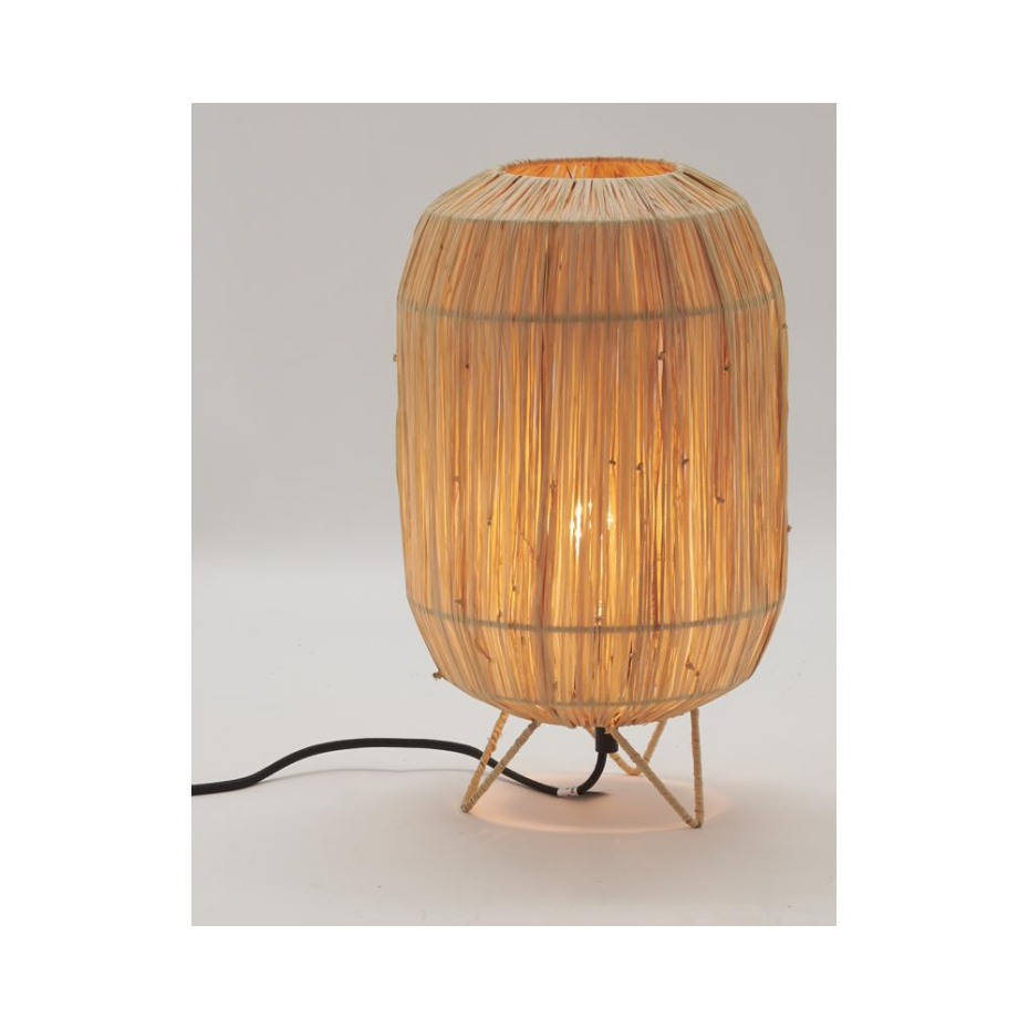 Lampe à poser en raphia Kenya Lampe à poser Naturel