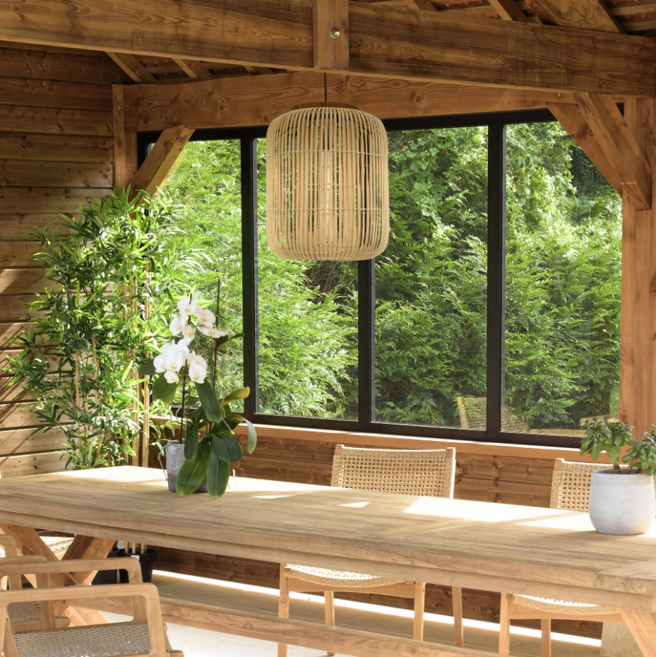 Suspension en rotin allongée 35cm FOLELLI