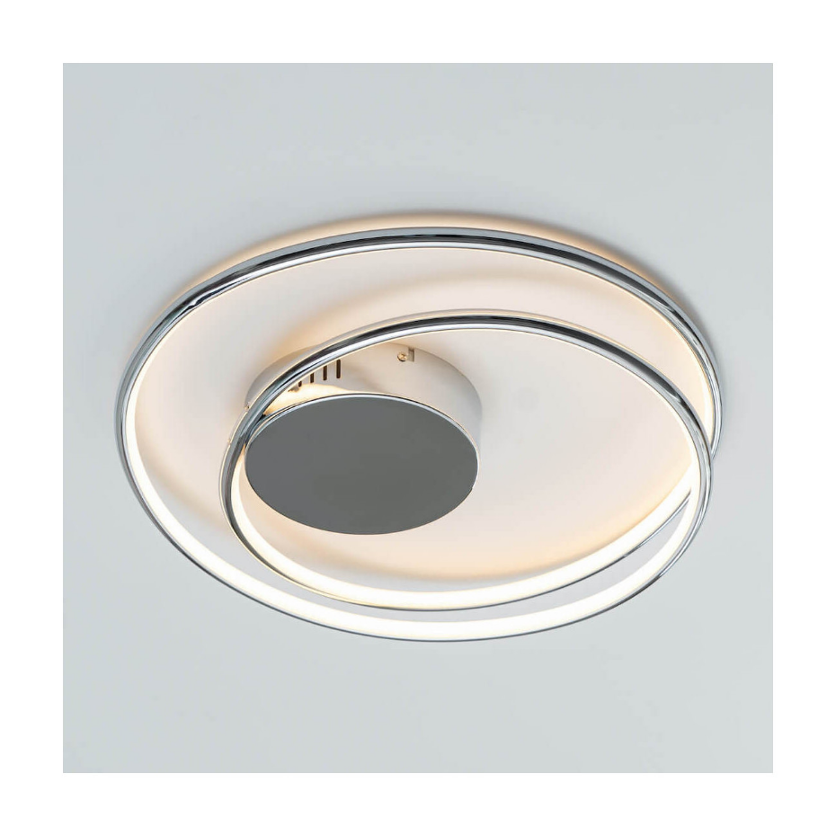 Plafonnier LED boucle chromée - XANDRA