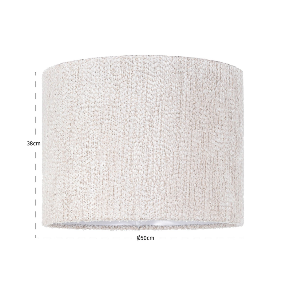 Abat-jour rond en polyester texturé pour lampe de salon