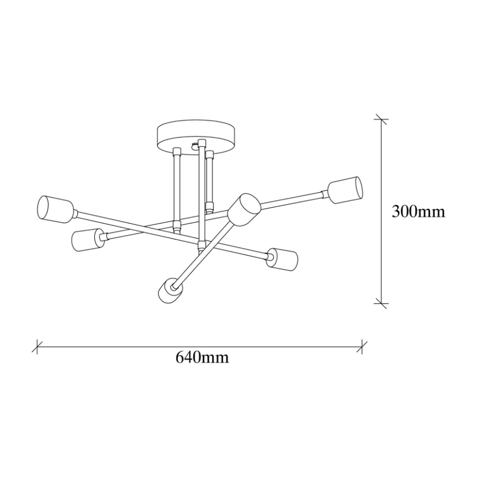 Plafonnier design 6 lampes MARATEA