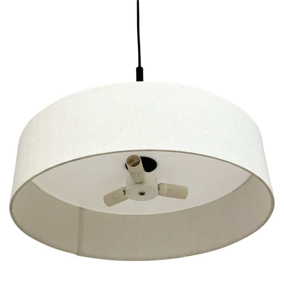 Suspension en métal et tissu Noir/Blanc Calix