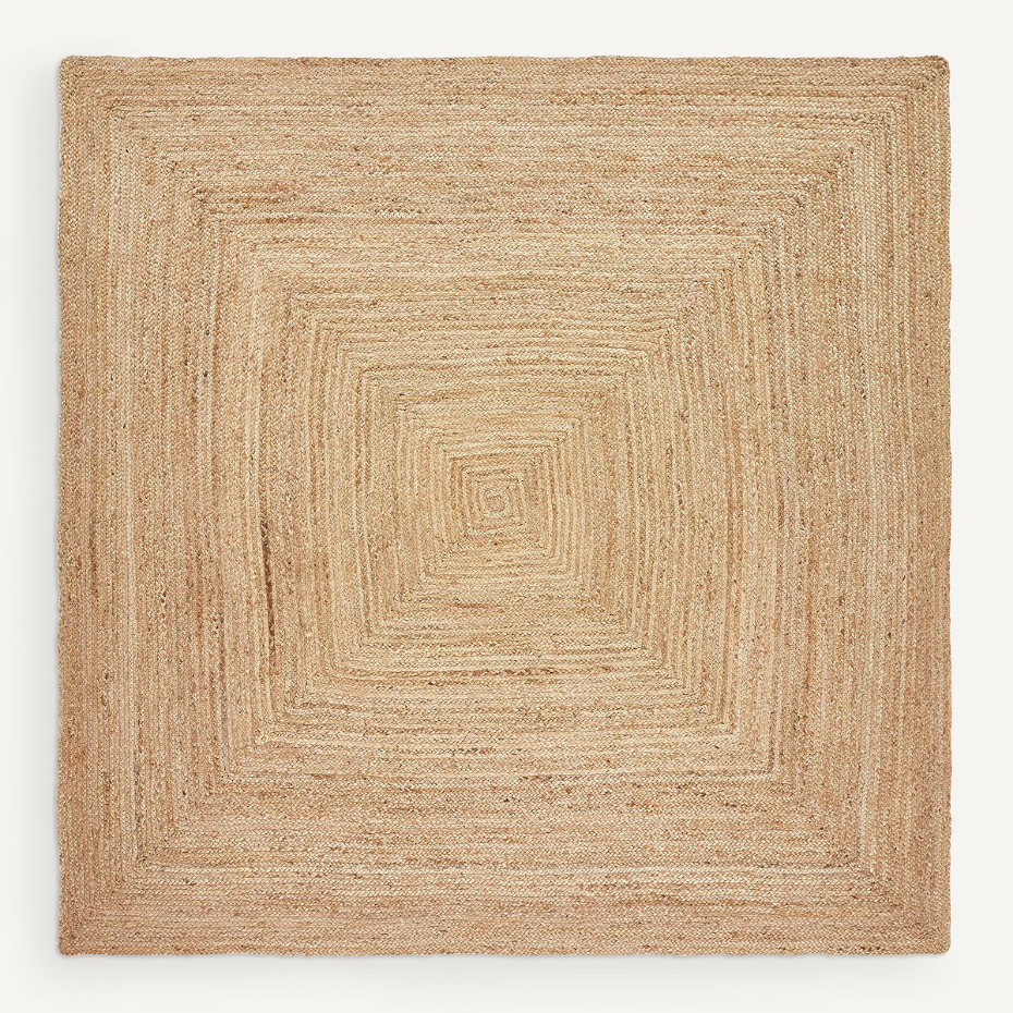 Tapis carré en jute, tressé main, Hempy