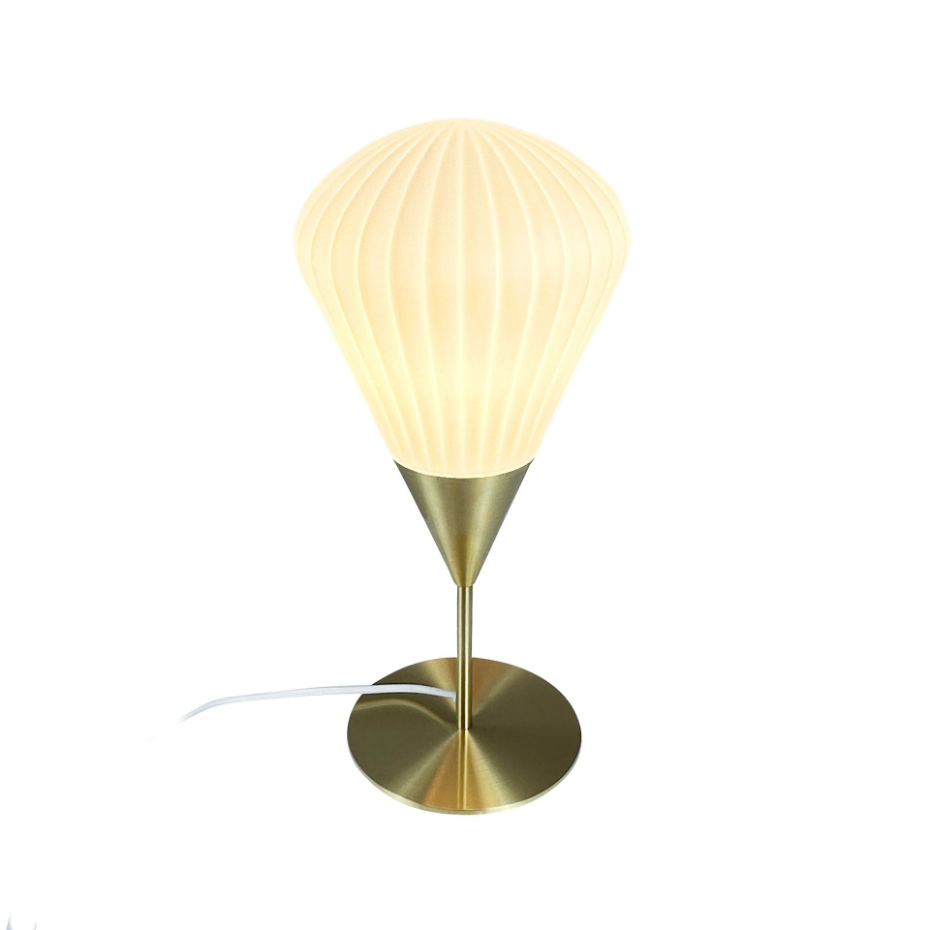 Lampe à poser en métal et en verre laiton Ballon