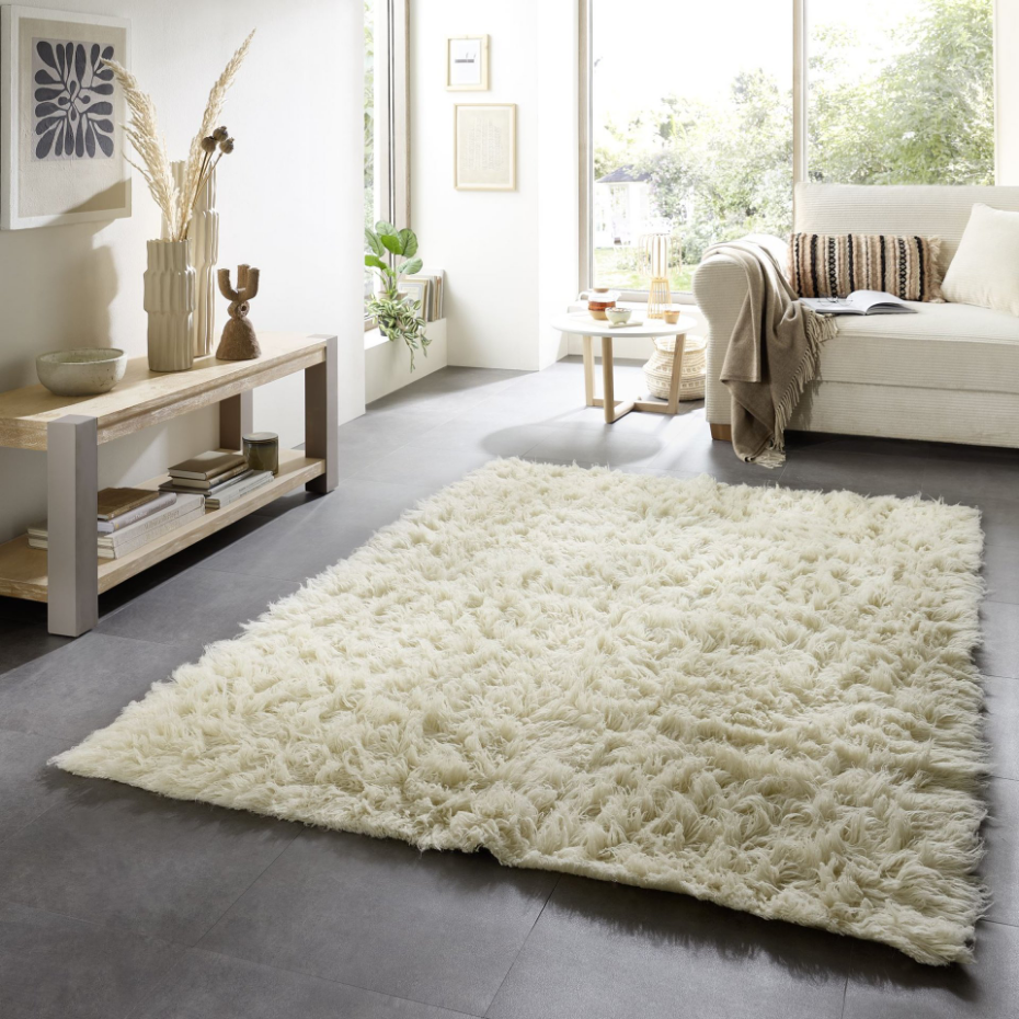 Tapis grec original flokati en laine tissé main - Flokos 1250