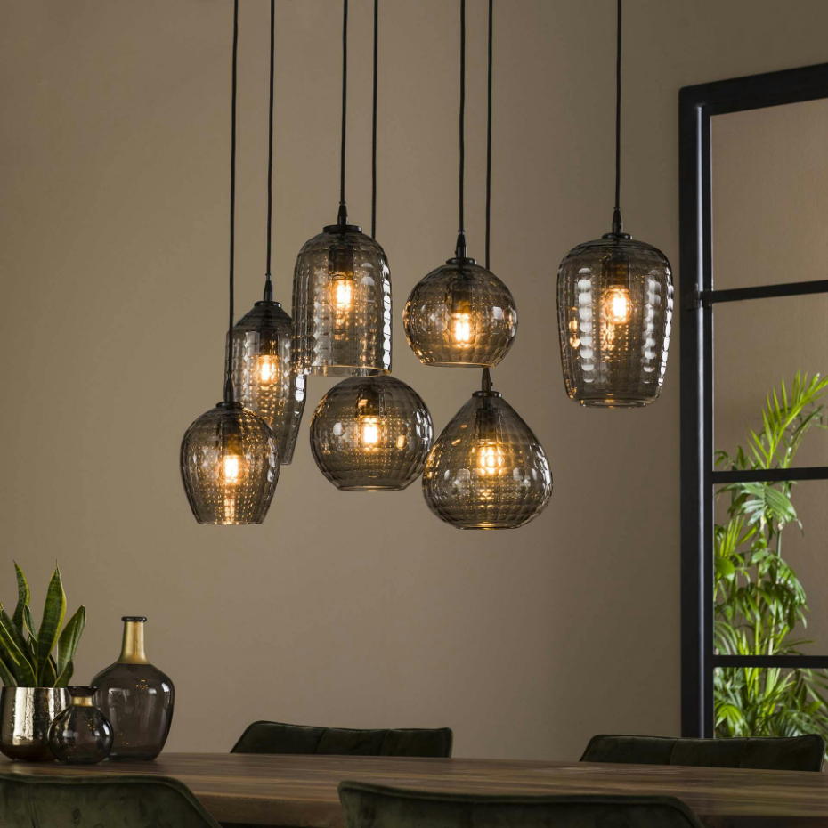 Suspension vintage 7 lampes NOVA