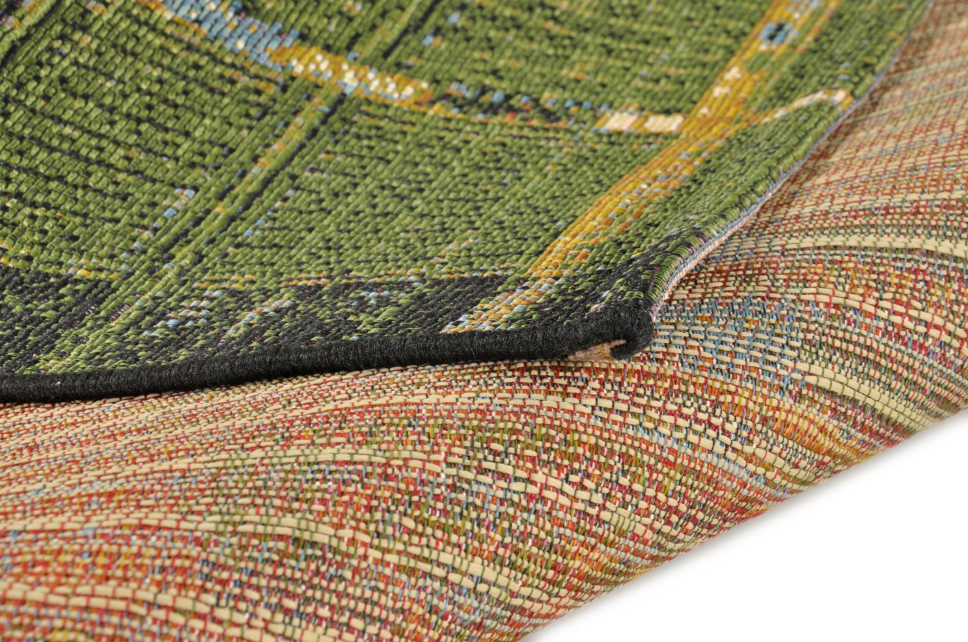 Tapis d'extérieur tissé plat à motifs géométriques - Aurora