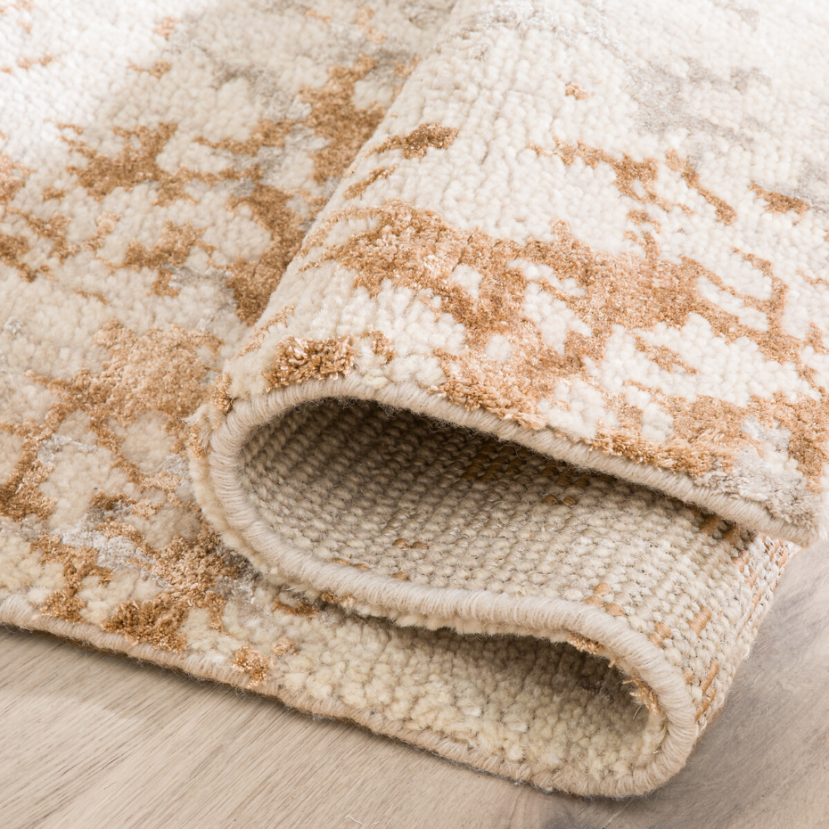 Tapis laine et Tencel™, noué main, Cryosol
