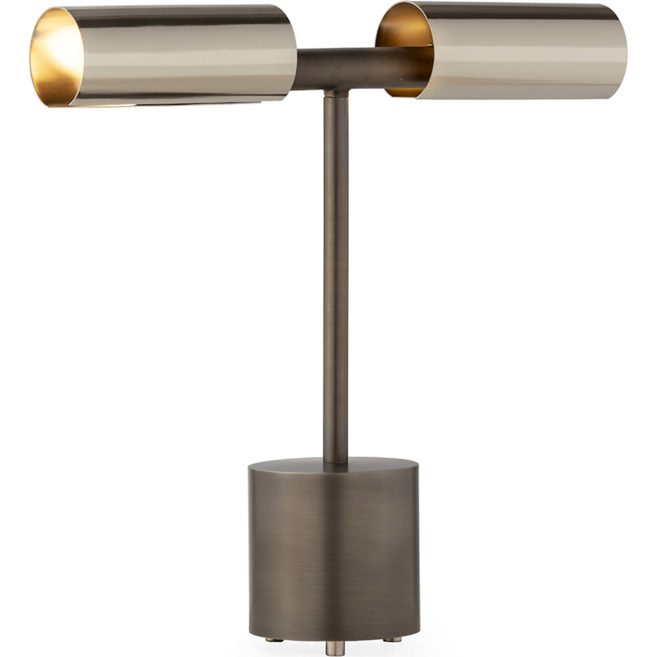 Lampe de table rectangulaire en acier et
