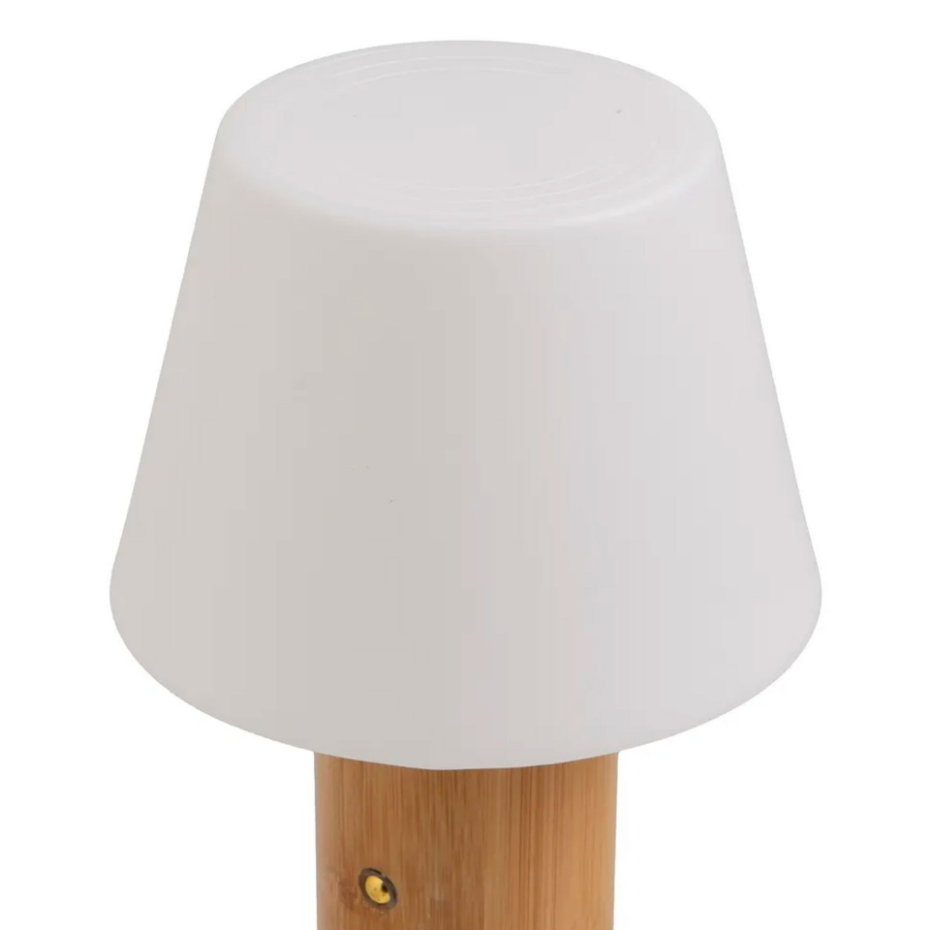 Lampe à poser bambou LED sans fil 15x15x23cm