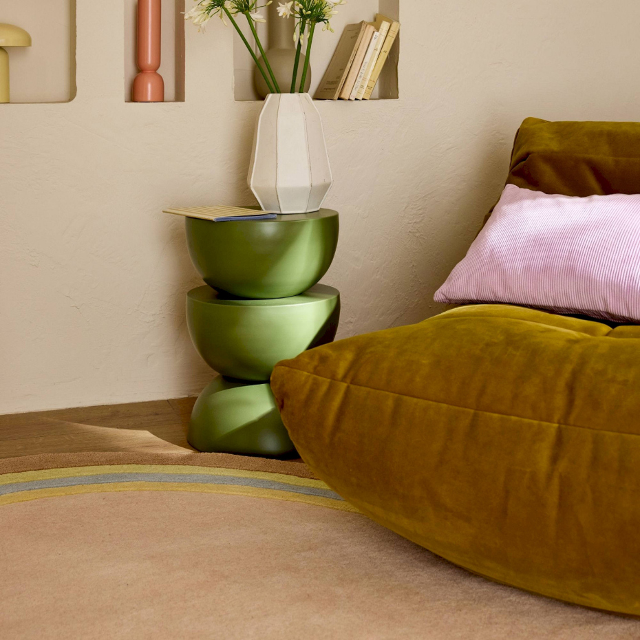Tapis en laine et coton forme organique