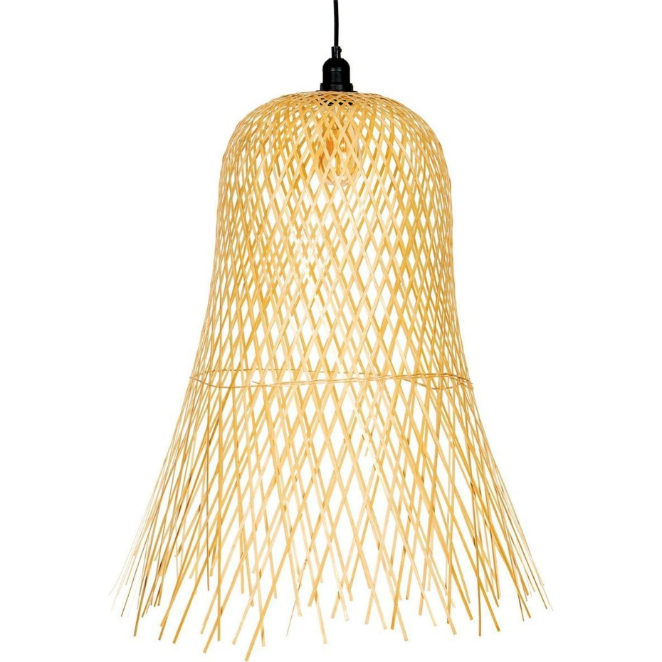 Suspension ronde en bambou tressé pour salon ou salle à manger