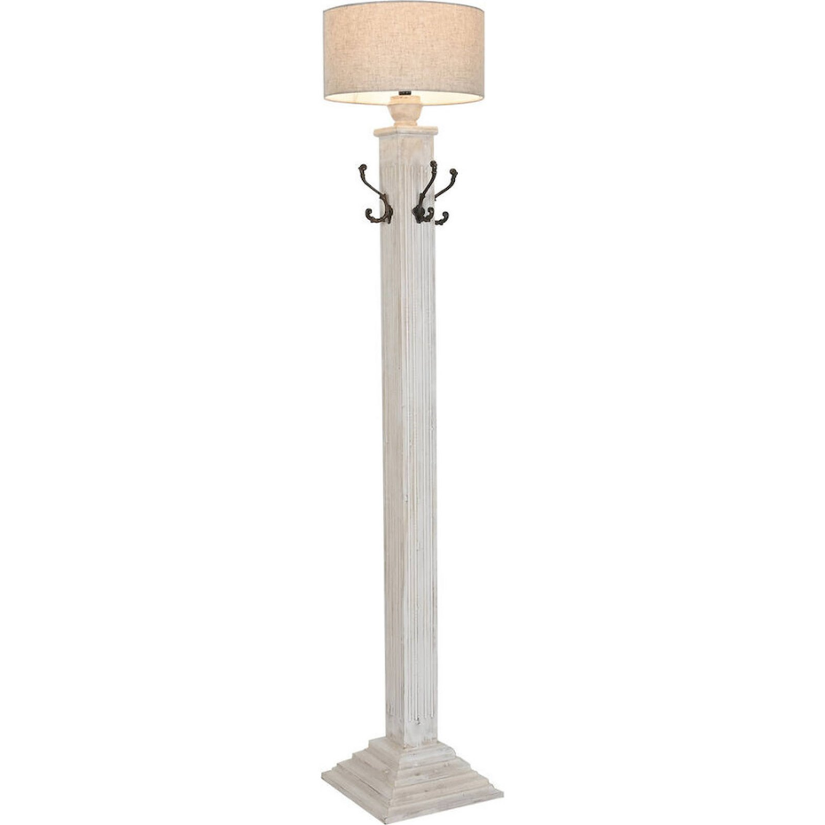 Lampadaire en bois avec porte-manteau style traditionnel Tradicional