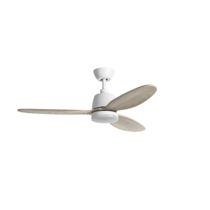 Ventilateur de plafond lumineux blanc et bois grisé SYDNEY