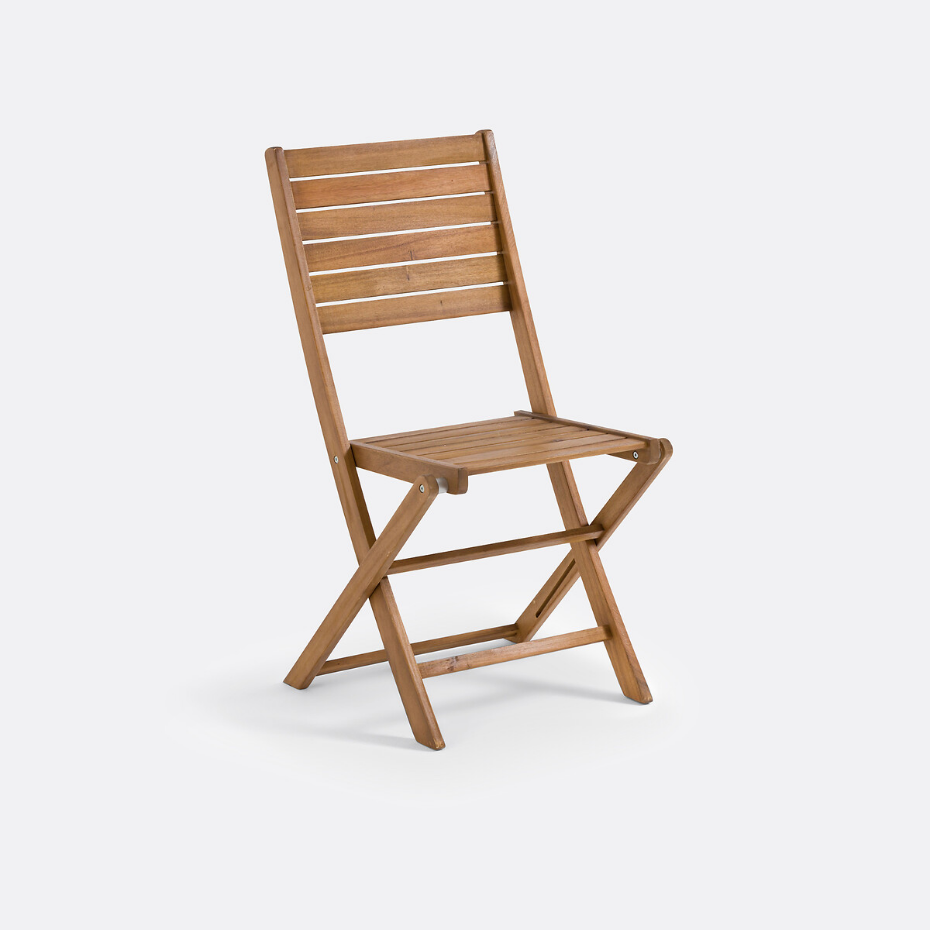 Lot de 2 chaises de jardin en acacia, Napli
