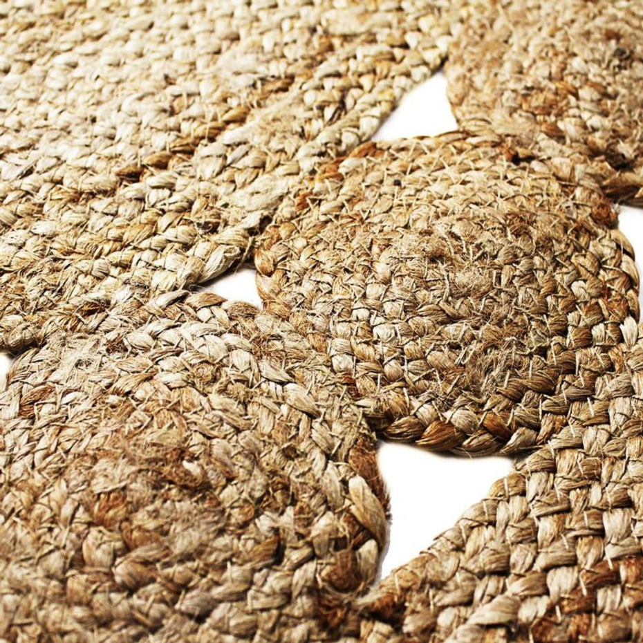 Tapis salon rond en jute rosace  FUNNY JUTE - style bohème