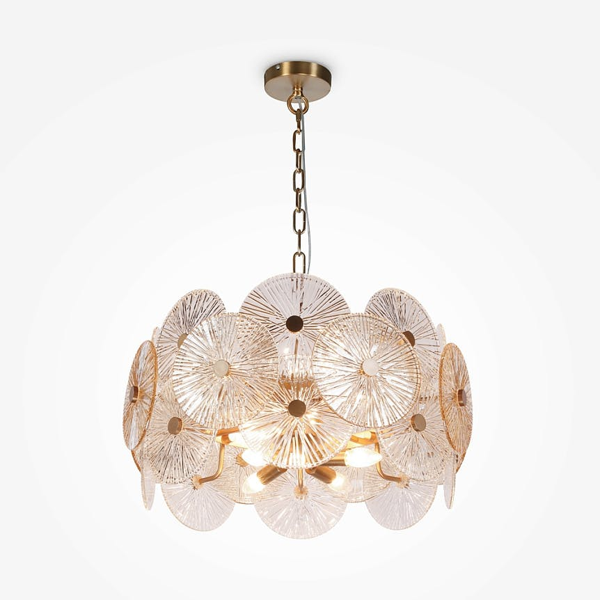 Suspension rétro en verre - forme soleil stylisé YUMA