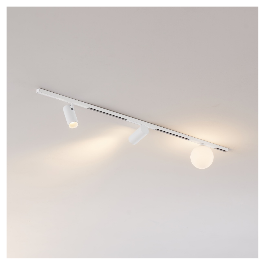 Kit rail LED 2 spots + 1 boule verre - LYNE