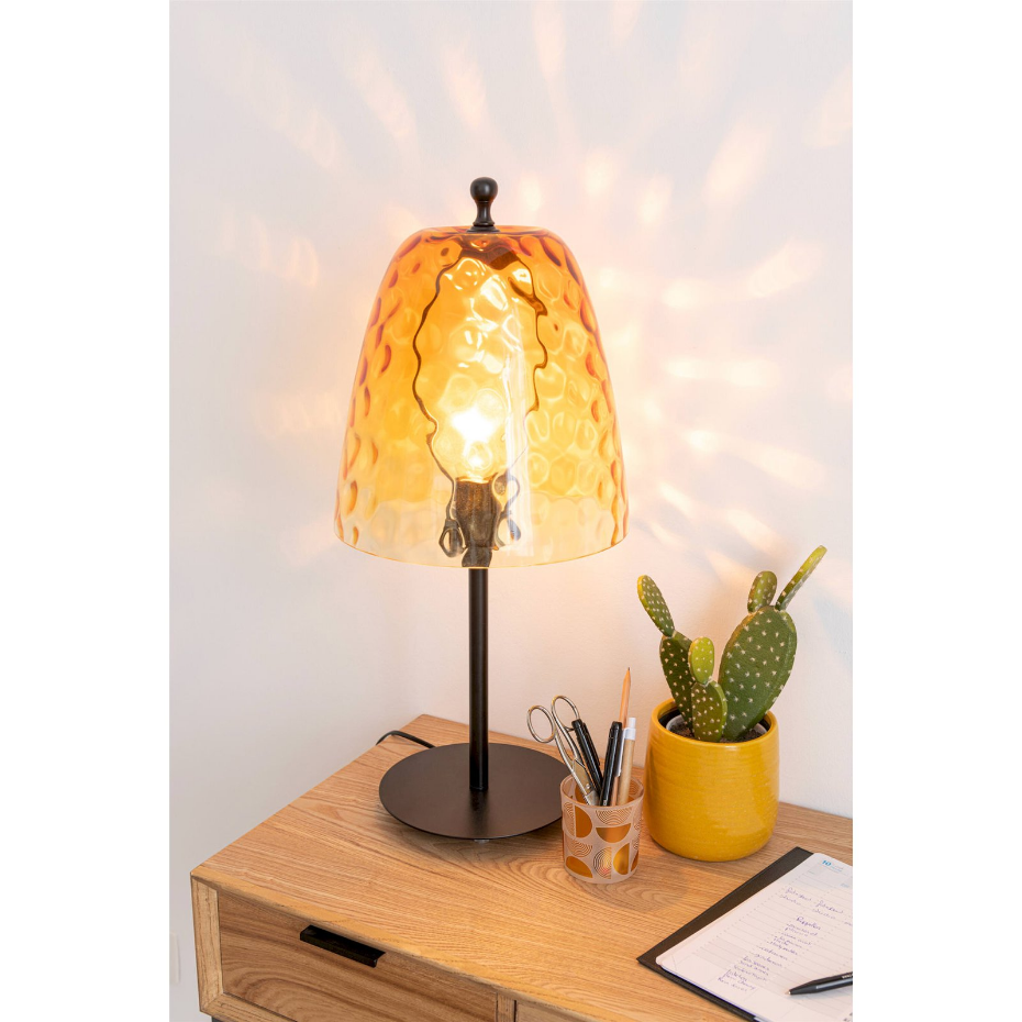Lampe de table ronde en verre