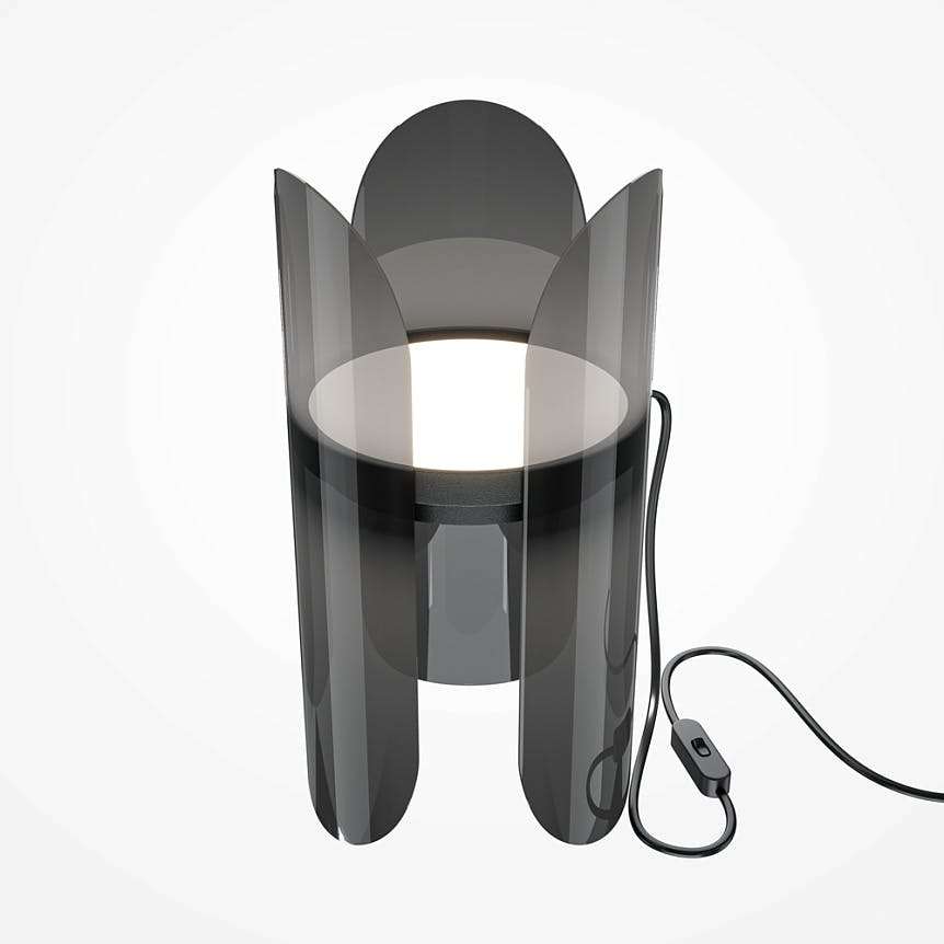 Lampe de chevet moderne en verre fumé – forme corolle ELY