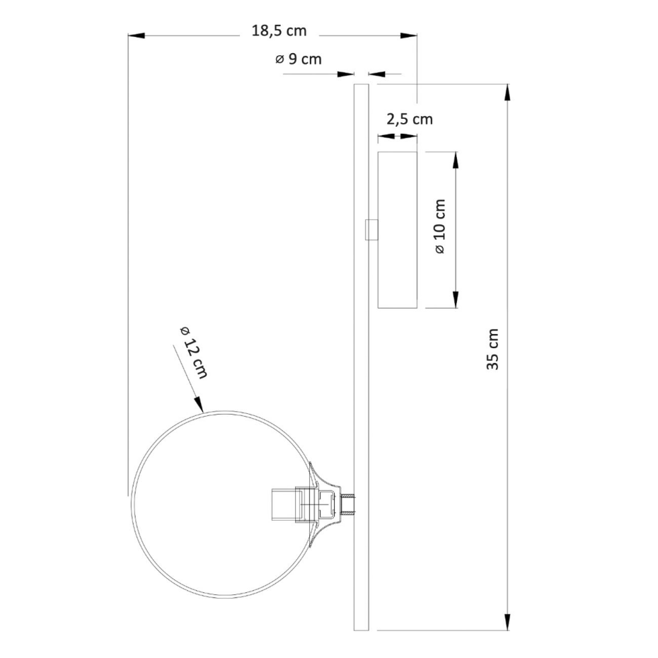 Applique avec globe en verre blanc – NEIRA