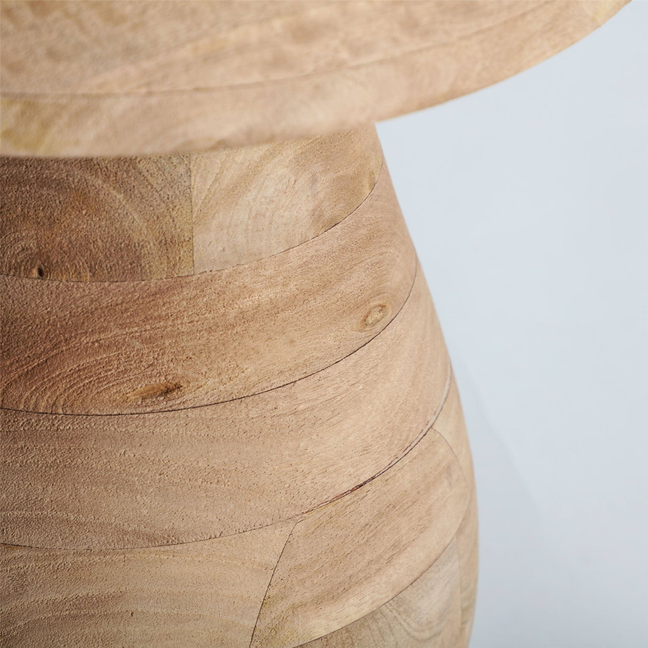 Lampe de table en bois de manguier style colonial