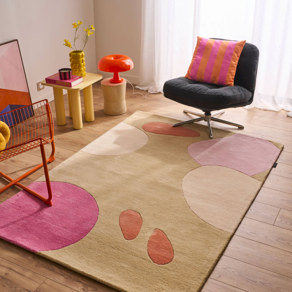 Tapis en laine et coton motif nuage Pantone