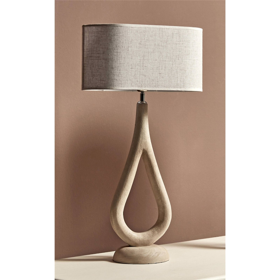 Lampe de table en bois avec abat-jour textile
