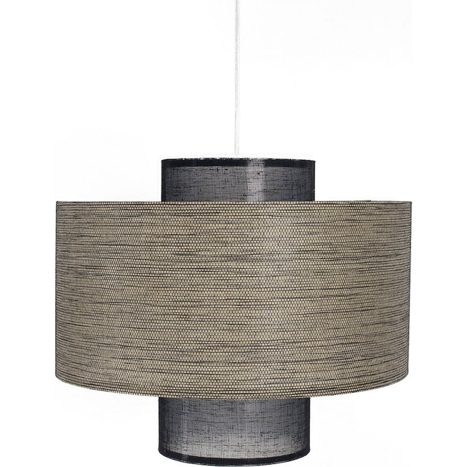 Suspension ronde en jute et lin Twin Light