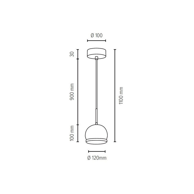 Petite suspension Isidore Boule Metal chrome mat