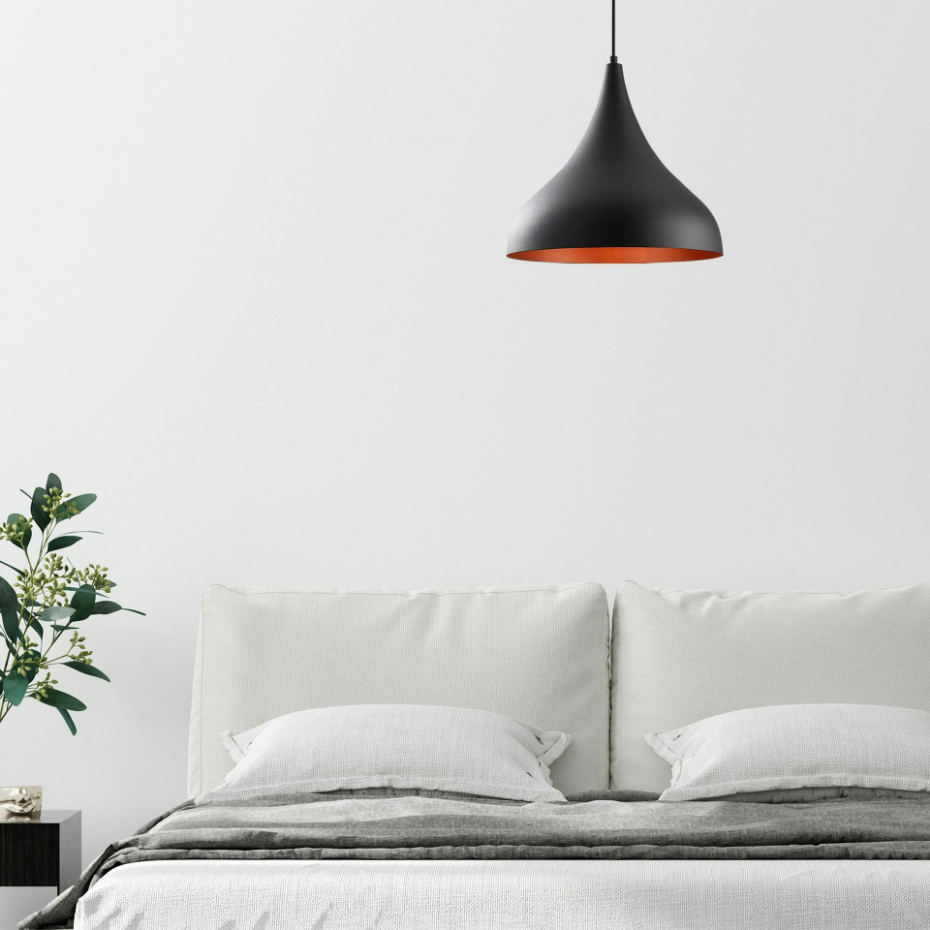 Suspension noire brossée – intérieur brun doré, 41 cm SILE