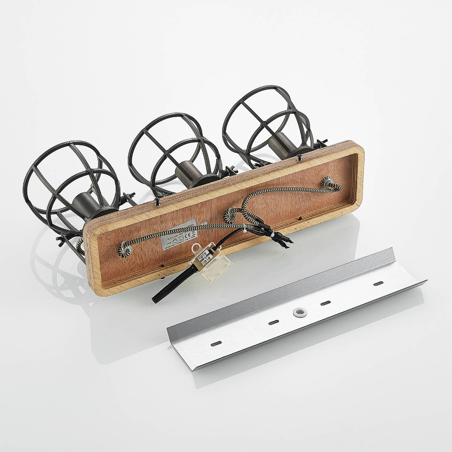 Plafonnier en bois vintage, Rutger