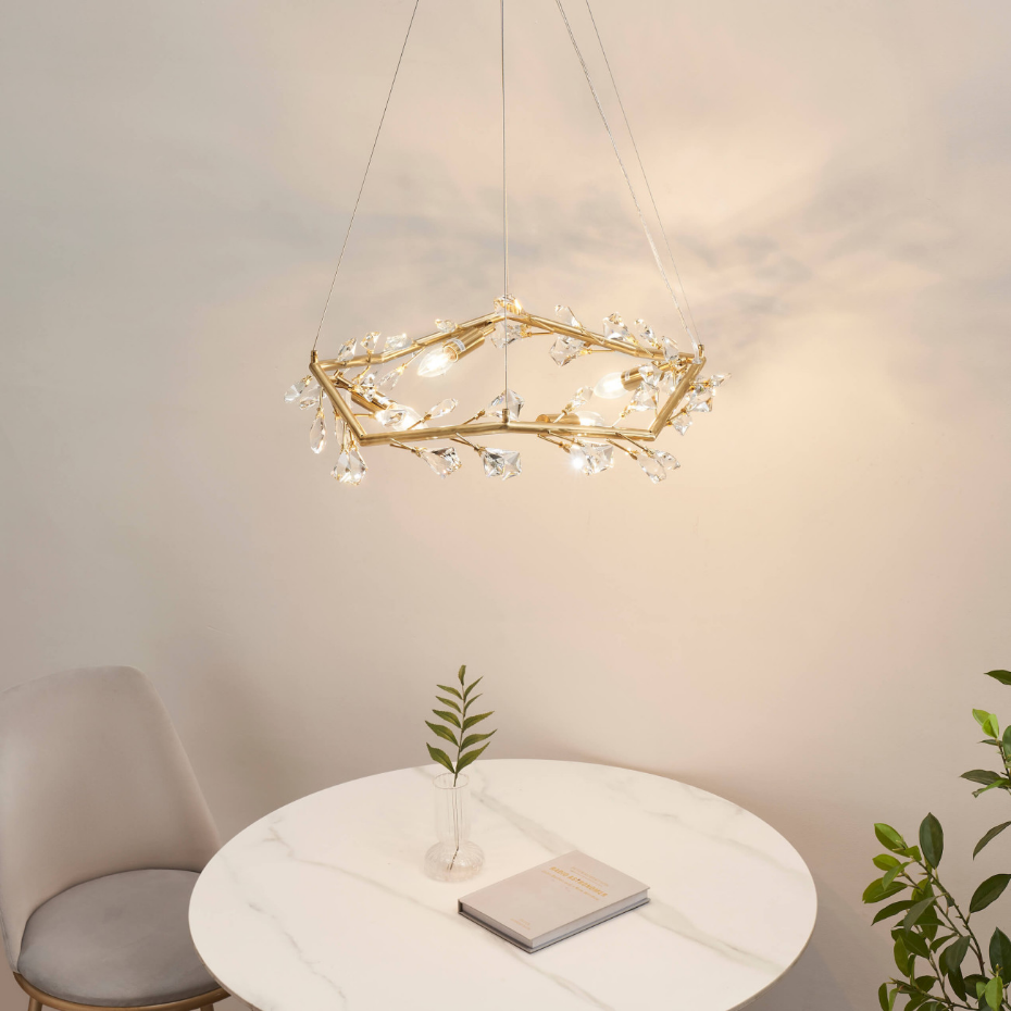Suspension avec feuillage cristal - SOLARANA