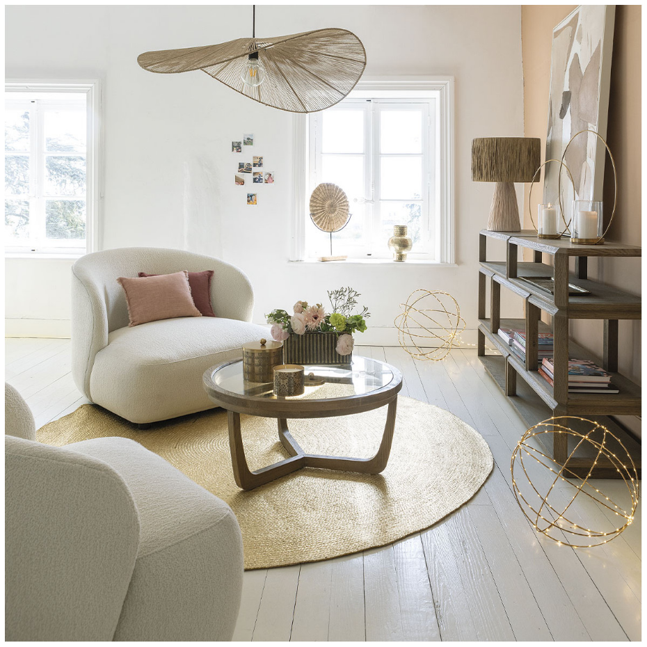 Tapis rond en jute