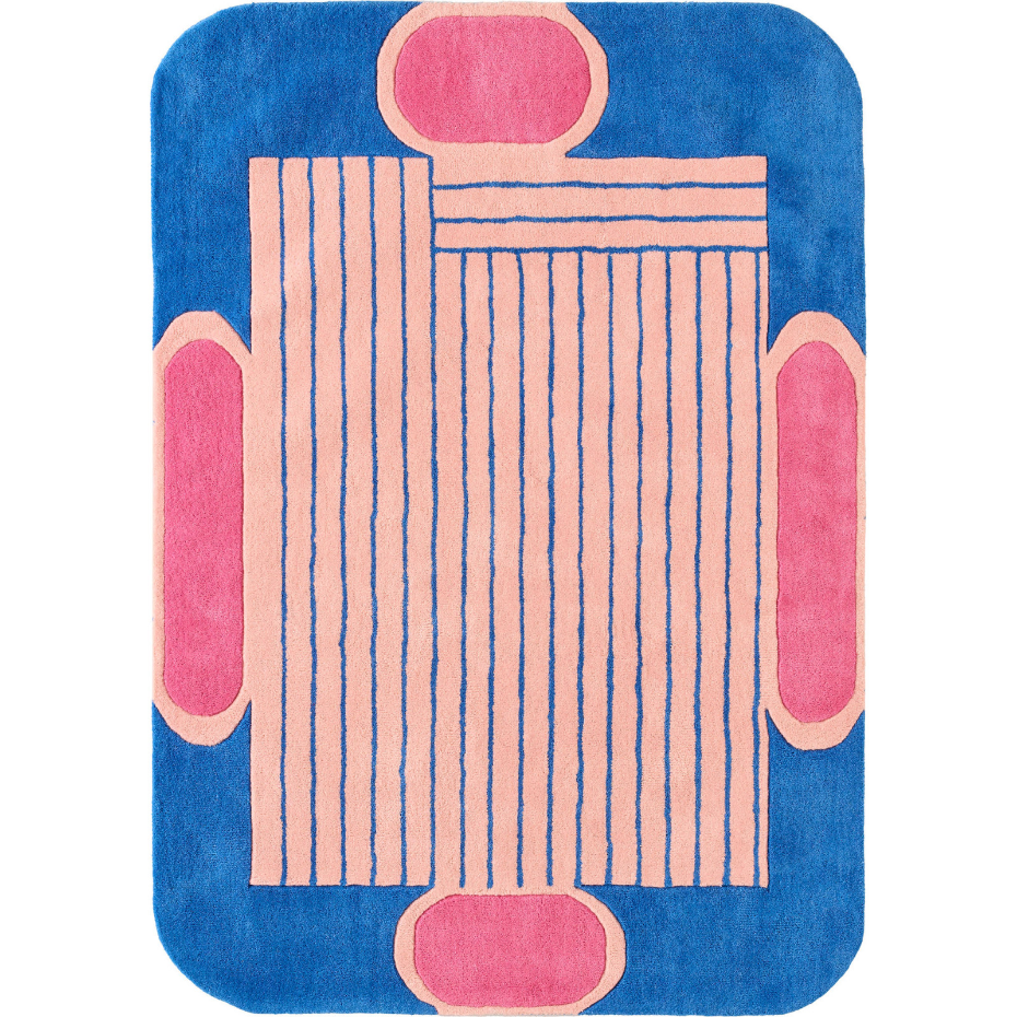 Tapis rectangulaire en laine et coton Nuage sucré