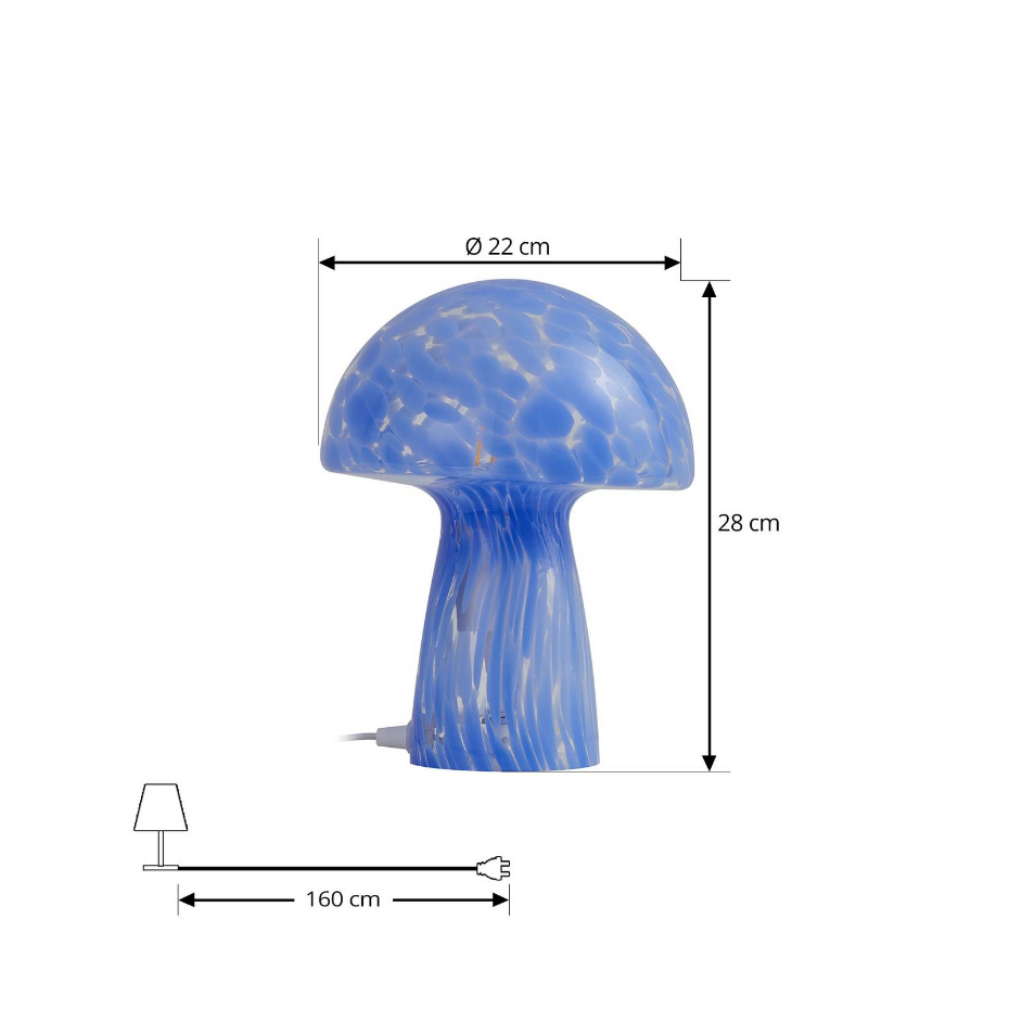Lampe à poser en verre moderne, Hubi