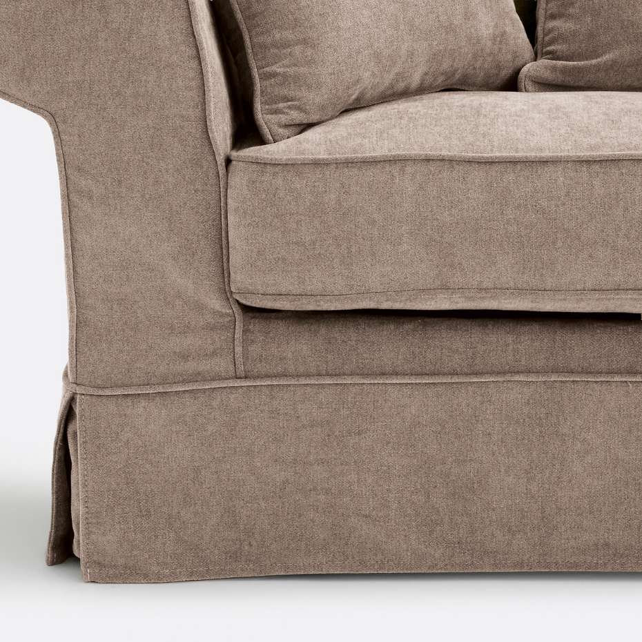 Canapé droit, convertible, 2 ou 3 places, en polyester chiné, ADELIA