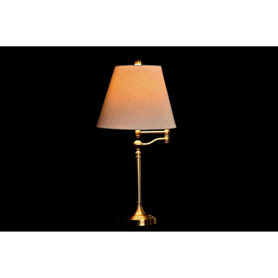 Lampe à poser articulée métal doré et abat-jour blanc - 36x50x74cm