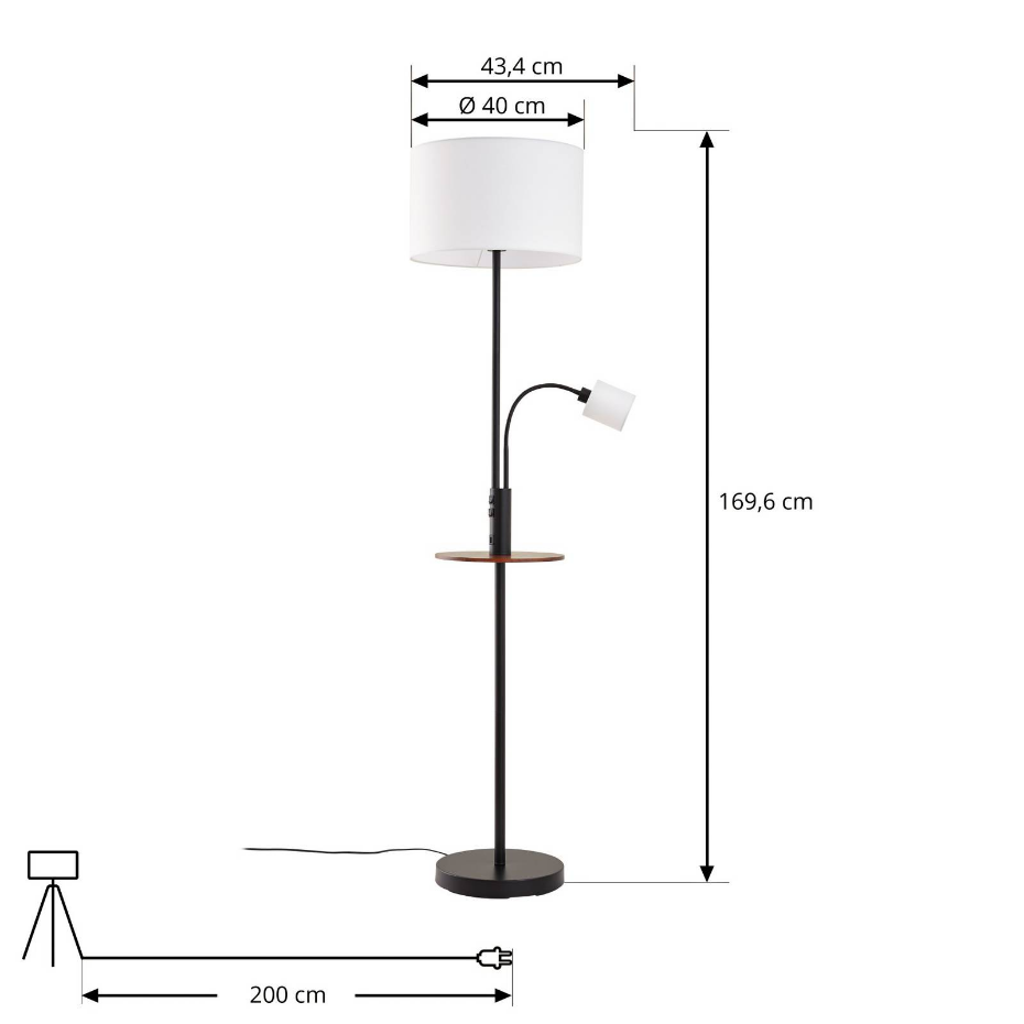 Lampadaire en métal moderne, Aovan
