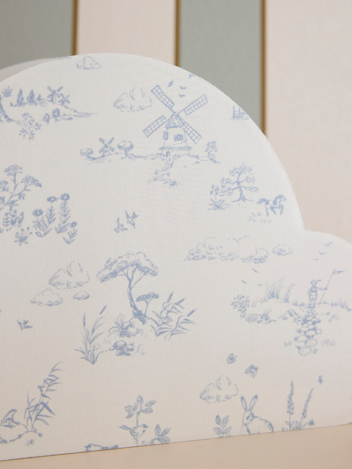 Lampe nuage en tissu imprimé esprit Jouy