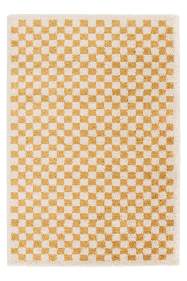 Tapis damier poils longs doux et volumineux CHECKERS