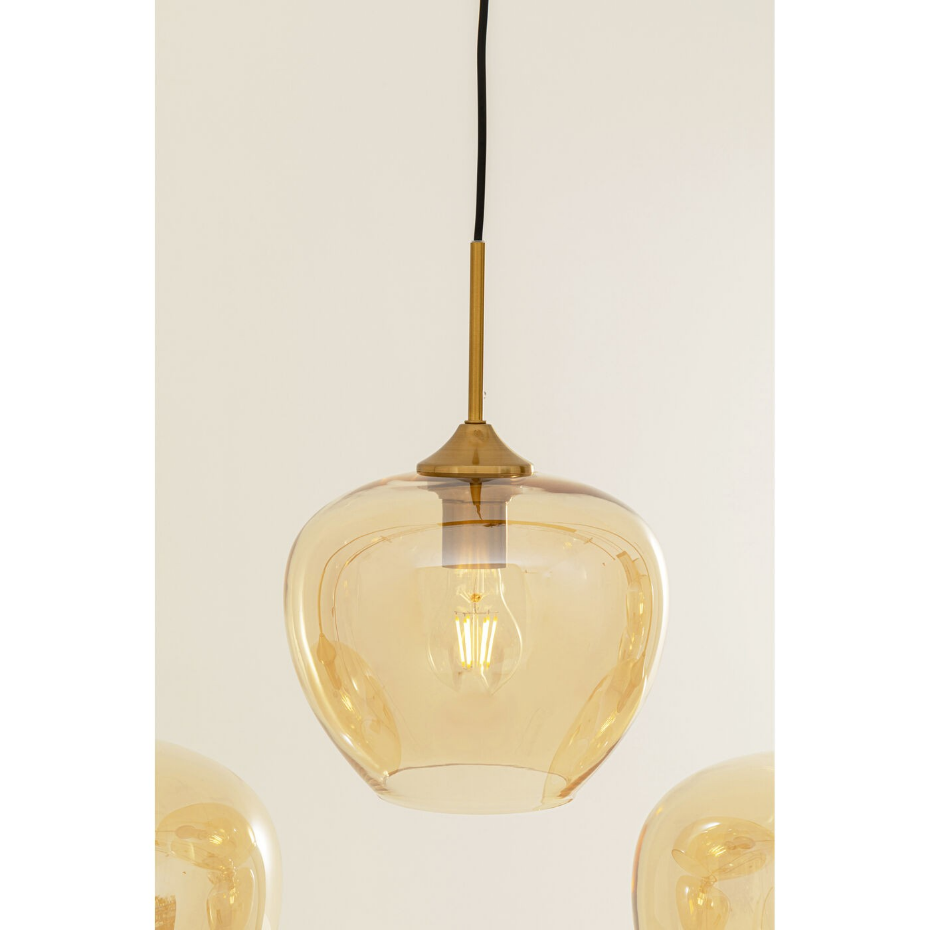 Suspension en verre et acier 5 abat-jours, SPHERE
