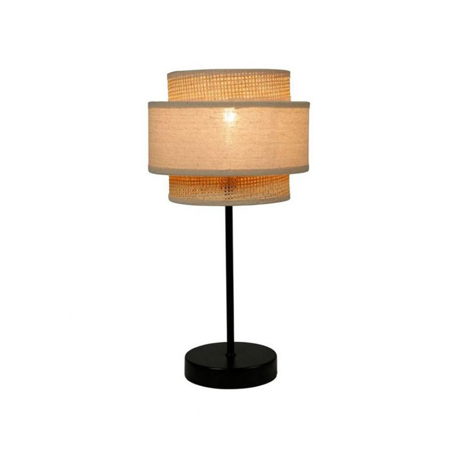 Lampe Abat-jour Papier Rotin 3 Niveaux Beige
