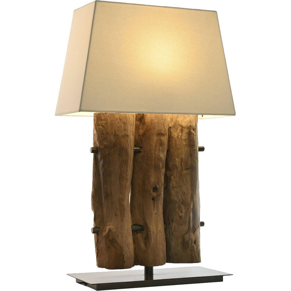 Lampe de table en bois et fer format rectangulaire Item Home Lamps 2c 24