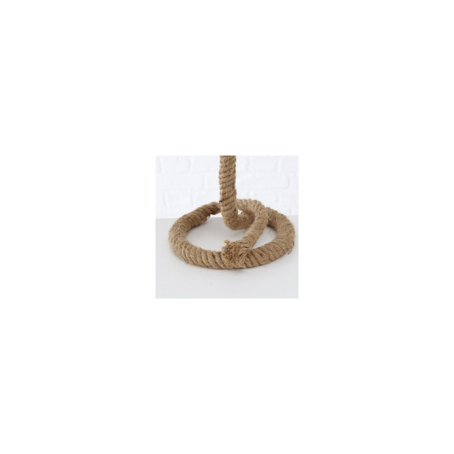 Set de 2 Lampes à Poser en Corde Bord de Mer Abat-jour Blanc et Beige