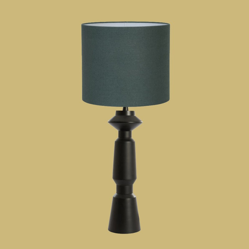 Lampe Métal Noir Ilvara Abat Jour Vert