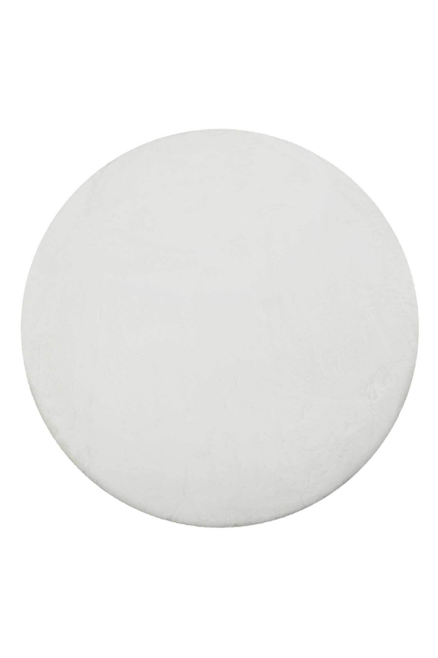 Tapis salon rond doux sensation peau de lapin ,  Anna