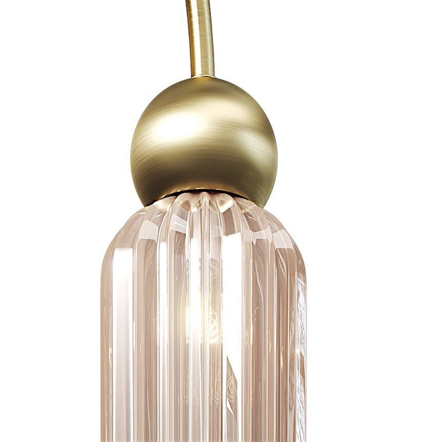 Suspension double arche 4 lampes rétro SOLANA