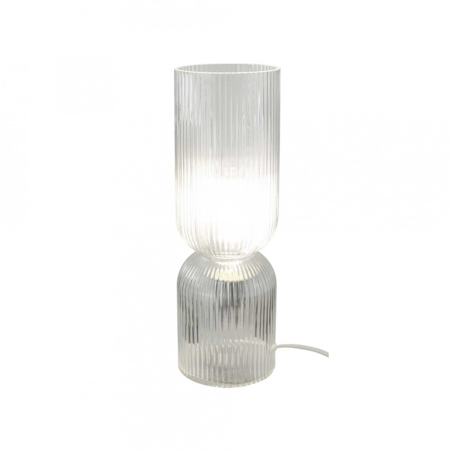 Lampe à poser en verre strié, CHARMY
